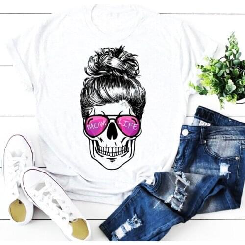 Purple glasses COLORED Mom Life Skeleton t-shirt Gothic Fashion 100% Cotton tumblr women grunge funny fit graphic tee top tshirt