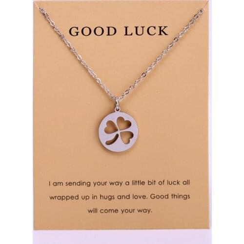 Good Luck Clover Leaves Flower Pendant Choker Necklaces Women Men Unisex Trendy Wholesale Jewelry Christmas Gift Drop Shipping