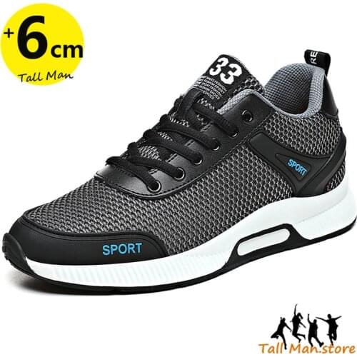 Men Sneakers Height Shoes Elevator Shoes Man Sports Heightening Shoes Height Increase Shoes Insole 6cm Tall Man