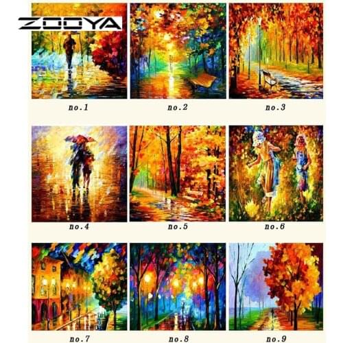 ZOOYA Needlework Kit 3D Diy Diamond Painting Cross Stitch Embroidery Kit Square Rhinestone Painting The City Tree Trail SF271