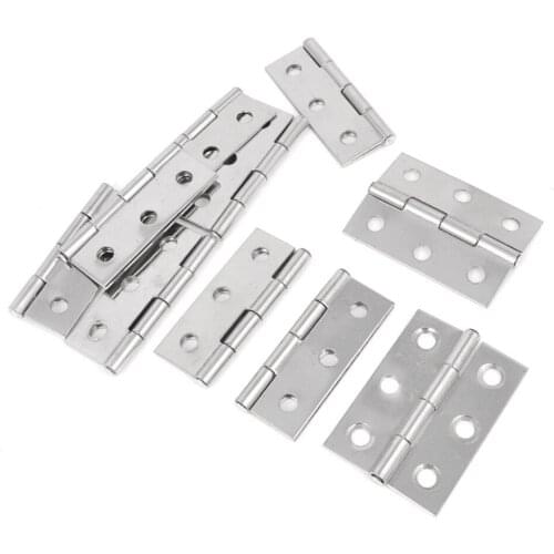 Home Door Cabinet Cupboard Mounted Silver Tone Butt Hinges 44mm