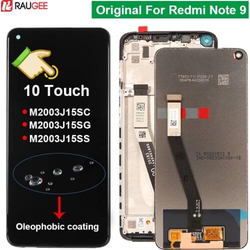 Raugee Original Screen For Xiaomi Redmi Note 9 LCD Display 10 Touch Digitizer Screen Replace For Redmi Note9 9 Global Version