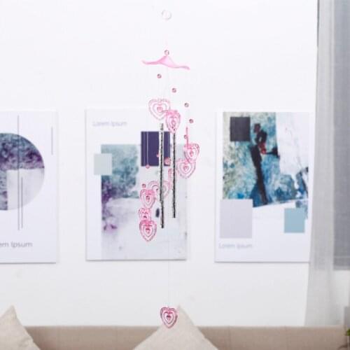 Creative Dolphin Shaped Heart Wind Chimes Wind Bells Garden Window Decoration Hanging Home Party Decor Pendant Gift