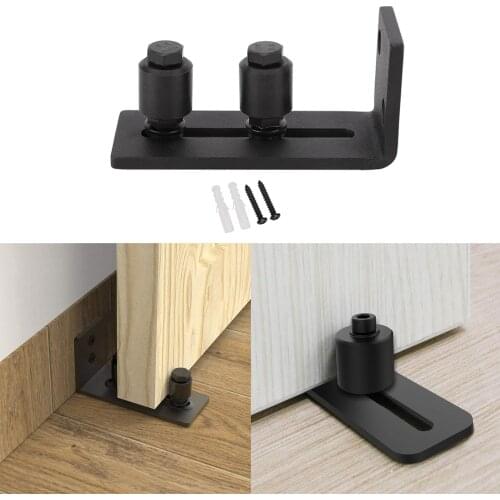 Adjustable Double Roller Sliding Floor Guide Support for Barn Door Bottom Hardware, Smoothly and Quietly