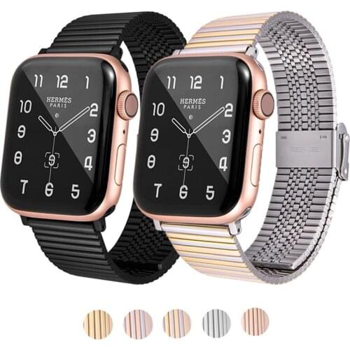 New Stainless Steel Mesh band For Apple Watch Strap 6 SE 44/42mm Watchband color Bracelet Band for iWatch Series 4 5 6 42mm 38mm