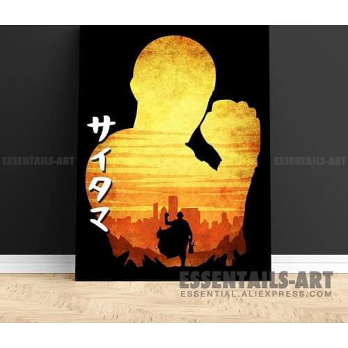 Saitama One Punch Man Canvas Wall Art Painting Decor Pictures Bedroom Study studio print Living kid Room Home Decoration Prints
