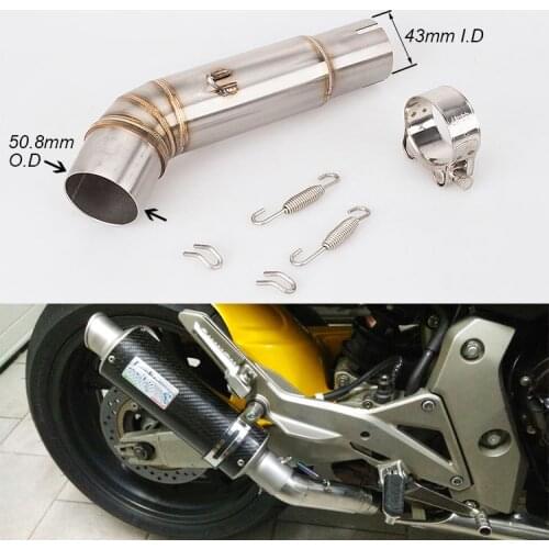 Slip On For CB600 CB600F Variation Hornet 600 Motorcycle Exhaust Escape Middle Mid Connection Link Pipe Muffler