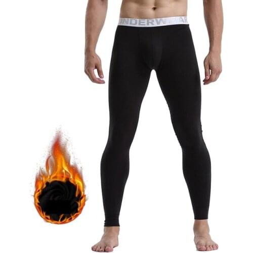 Thermal Underwear Men Thermal Thicken Cotton Long Johns Warm Pants Waistband Male Winter Bottoms Warm Thermo Underwear