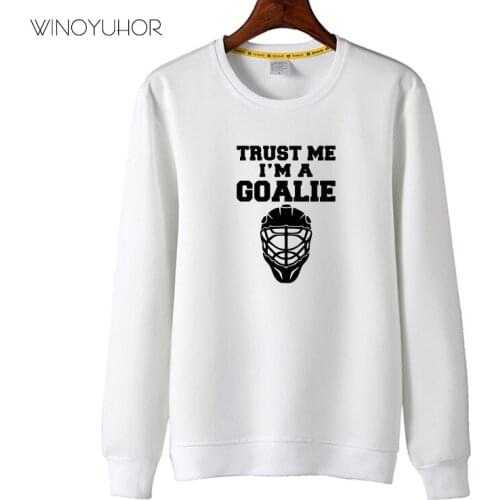 Trust Me I'm A Goalie Sweatshirts Children Ice Hockey Player Birthday Gift Tops Autumn Casual Long Sleeve Hoodies Baby Boy Girl