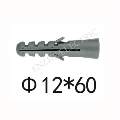 Gray PE self-tapping screw plastic expansion tube M12*60mm nylon column expansion screw wall plug Rubber stopper bolt M6 M8 M10