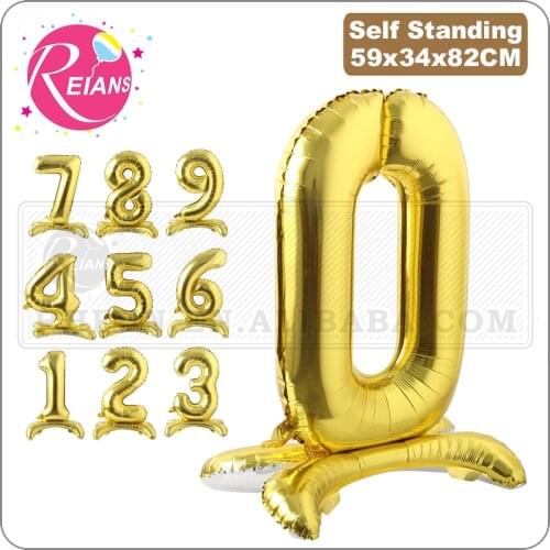 40 Inch Standing Gold Number Balloon Party Festival Decorations Birthday Anniversary Jumbo Foil Balloons Party Supplies Photo