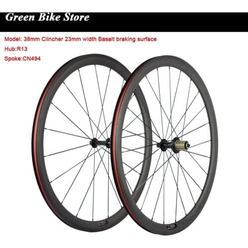 High Quality 700C Full Carbon Wheels 3K Matte Basalt Braking Surface Clincher Wheel 38mm High TG Carbon Wheelset Road Bike Wheel