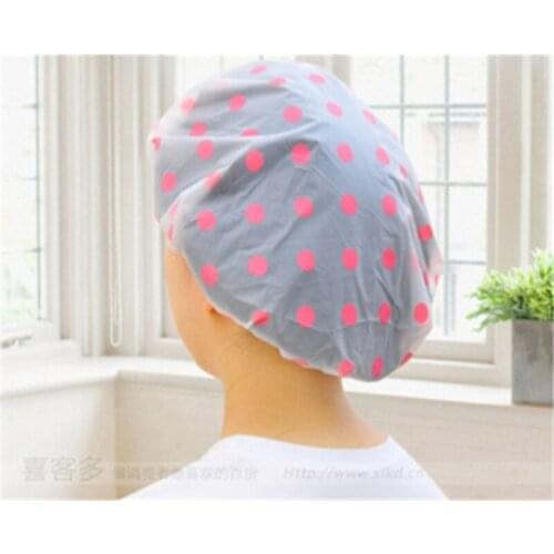 1PCS Waterproof Clear Disposable Plastic Shower Caps Large Elastic Thick Bath Beanie Oil-proof Women Spa Bathing Accessory