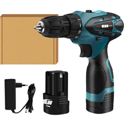 16.8V Cordless Electric Screwdriver Lithium-ion Battery Rechargeable Electric Drill Hand Driver Drill Hole Household Power Tool