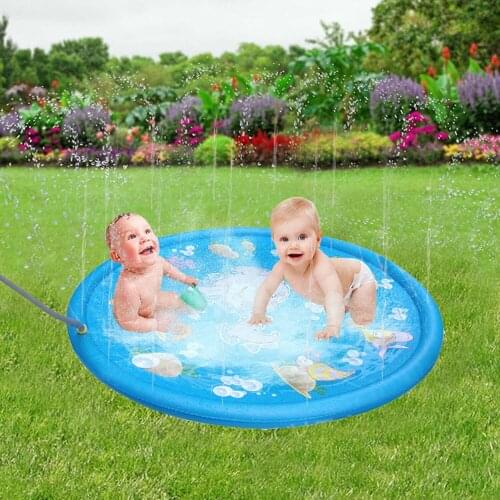 170cm Summer Inflatable Sprinkle Splash Water Game Play Mat Backyard Outdoor Sprinkler Toy for Children Kids Toddlers Pool
