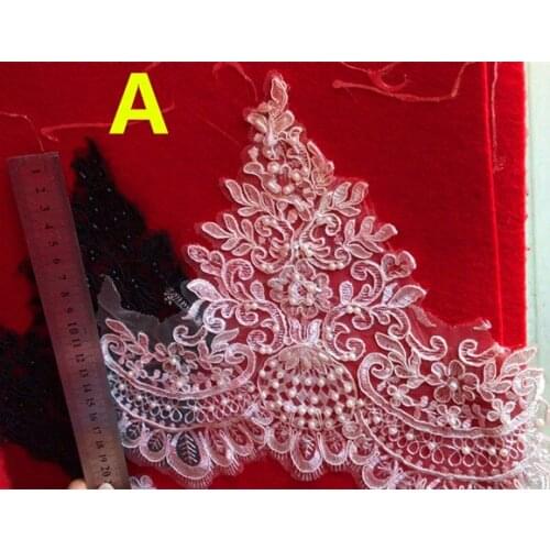 19/20cm mesh base polyester embroidery framed beaded lace,wedding accessories lace,veil trim,HY190106A