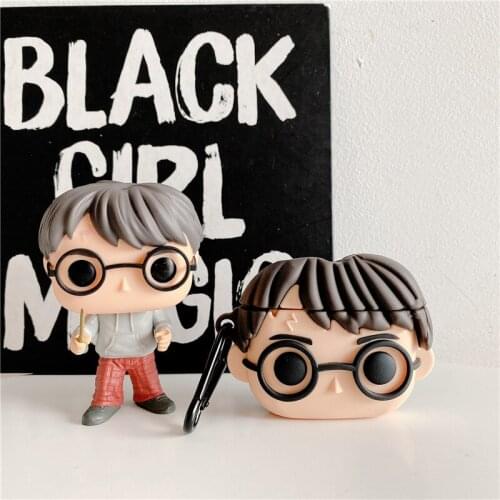 3D Cartoon Glasses Boy Bluetooth Headset Wireless Box Soft Silicone Case Cover For Airpods 1 2 Pro 3