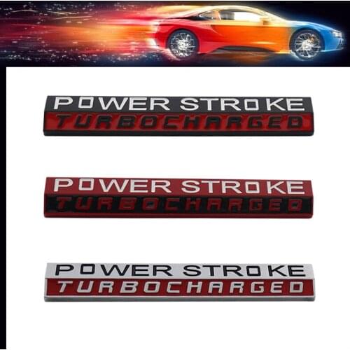 3D Premium POWER STROKE TURBOCHARGED car Fender trunk Rear Bonnet Nameplate Decal Emblem Badge Sticker for Excursion 3.0 F-150