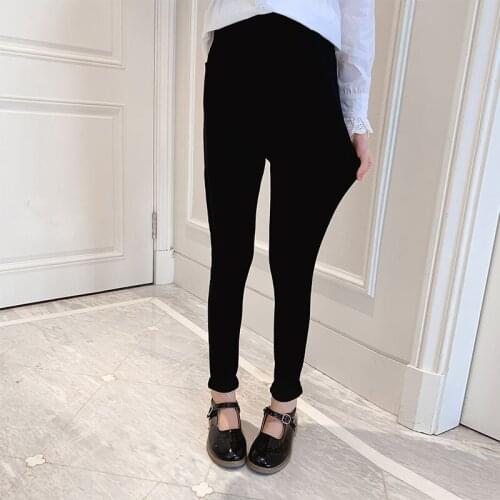 Girls White Leggings Girls Casual Pants Girls Spring And Autumn Trousers Tight Elastic Waist Trousers New Black Elastic Pants