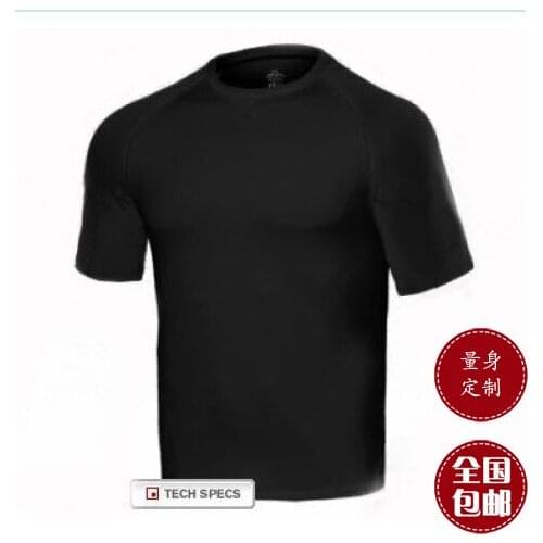 Free shipping Private customized BOYTHOR Male tight o-neck short-sleeve swimwear split sunscreen male swimwear top