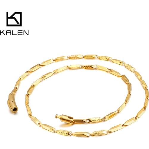 4mm Golden Slub Chain Mens Necklace Party Accessory Gift Stainless Steel Charm Jewelry