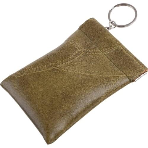 PU Leather Coin Purse Earbuds Earphone Holder Pouch for Women Men Key Wallet Keyring Change Pouch