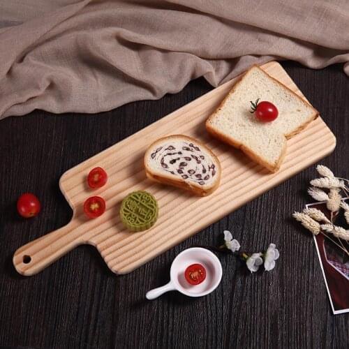 Wood Cutting Board for Kitchen with Handle Serving Tray Bread Tray Pizza Plate Crackers Platter Chopping Board for Meat Bread