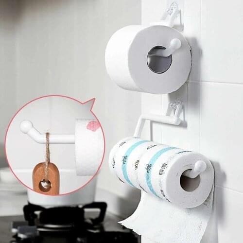 Kitchen Paper Roll Holder Towel Hanger Rack Toilet Paper Holders Bathroom Organizer Shelf Bar Cabinet Rag Hanging Holder