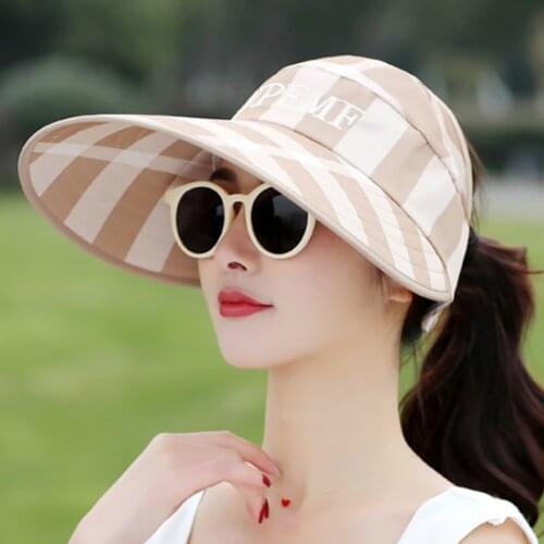 Sun Hats for Women Visors Hat Fishing Fisher Beach Hat UV Protection Cap Casual Womens Summer Caps Ponytail Wide Brim Hat
