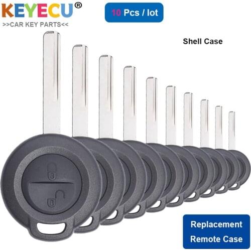 KEYECU 10PCS Remote Control Car Key Shell Case Cover for Mitsubishi Colt Warior Carisma Spacestar, Fob 2 Button With Uncut Blade