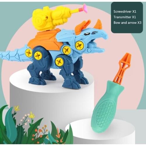 Assembly Model Toy Dinosaur Construction Building Blocks DIY Engineering Block with Screwdriver Kids Boys Gift 3 Options