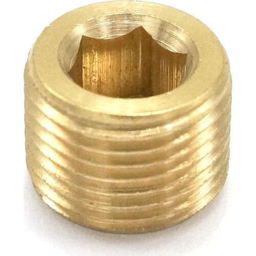 M12x1mm Metric male Thread Brass Pipe Countersunk Plug Internal hex head socket Allen Head Pipe fittings