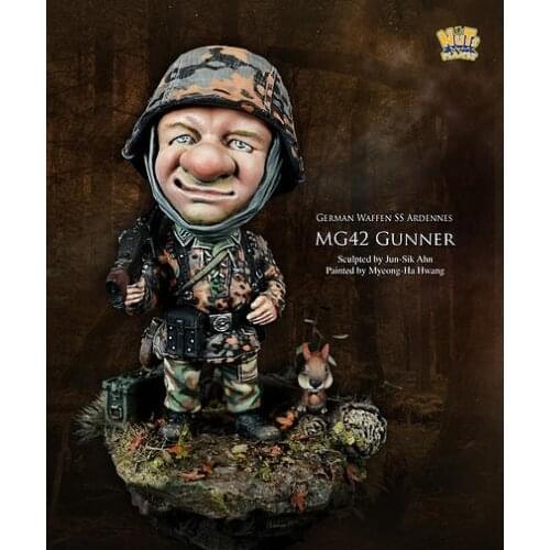 [Loong Way Miniatures] Nuts Planet MG-42 Gunner Waffen SS Ardennes 54mm Resin Miniature