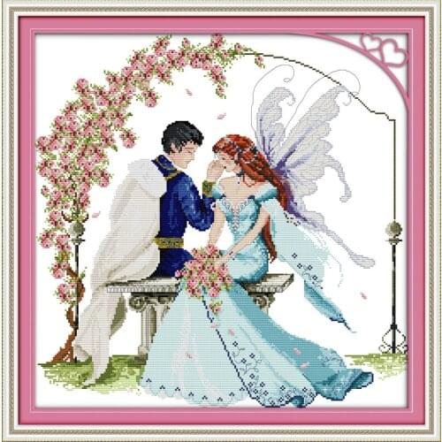The prince and the elves cross stitch kit people 18ct 14ct 11ct count print canvas stitches embroidery DIY handmade needlework