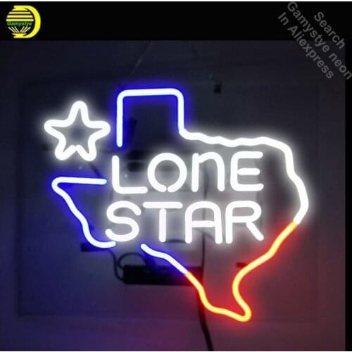Neon Sign Texas Lone Star Neon Light Sign Beer Pub Restaurant Store Display Arcade signs handcraft Publicidad lamps 17x14 inch
