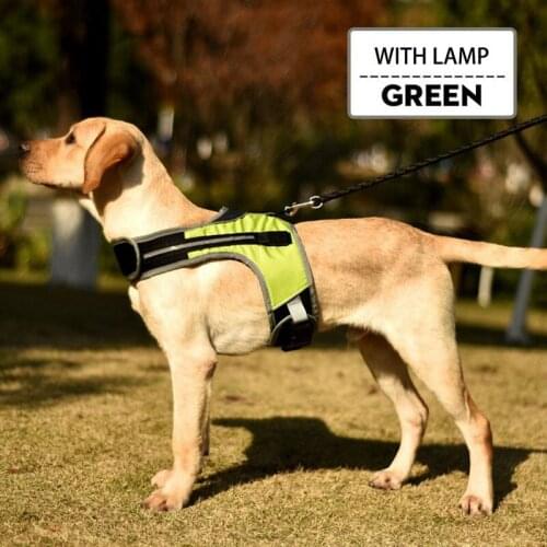 New Dog Harness Nylon K-shaped Luminous Pet Safety LED Harness Dog Product Flashing Light Harness For Medium And Large Dogs