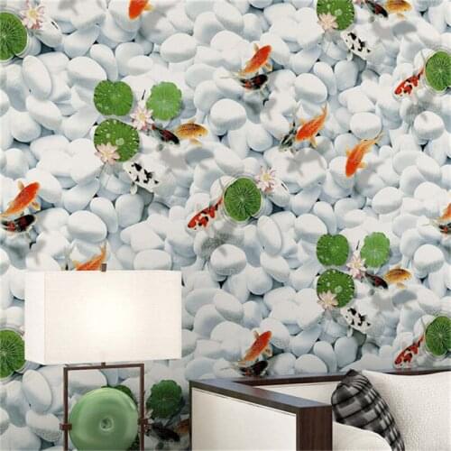 Beibehang fabric wallpaper year with fish pattern warm bedroom living room sofa TV background wallpaper papel de parede