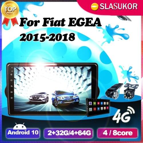 Octa Core 6+128G Android 10 For Fiat EGEA 2015 2016 2017 2018 Multimedia Auto Player Navigation Car GPS DVD Cable Canbus 2 din