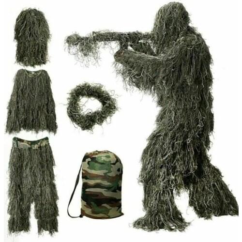Hunting Undercover Woodland Ghillie Suit Air Shooting Sniper Green Suit Adult Camouflage Military Jungle Multicam Clothing
