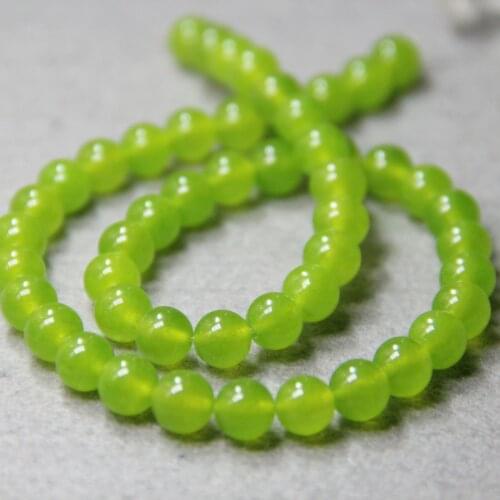 8mm Olivine Green Chalcedony Stones Beads Round Loose DIY Parts Accessories 15inch 2pc/lot Jewelry Gift Making Design Wholesale