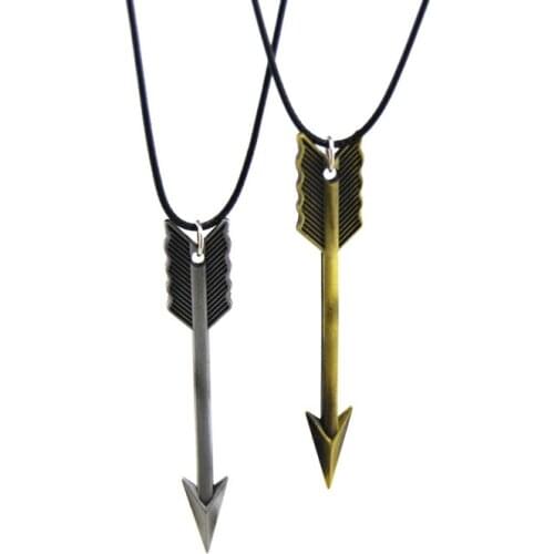 Original New Novelty Leather Chain Retro Arrow Pendant Necklace For Men Vintage Choker Necklace Male Jewelry Party Gift