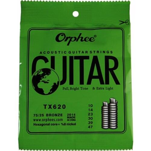 Orphee TX620 (010-047) Extra Light Folk Guitar Strings Acoustic Guitar Strings Set 6pcs/set Guitar Accessories