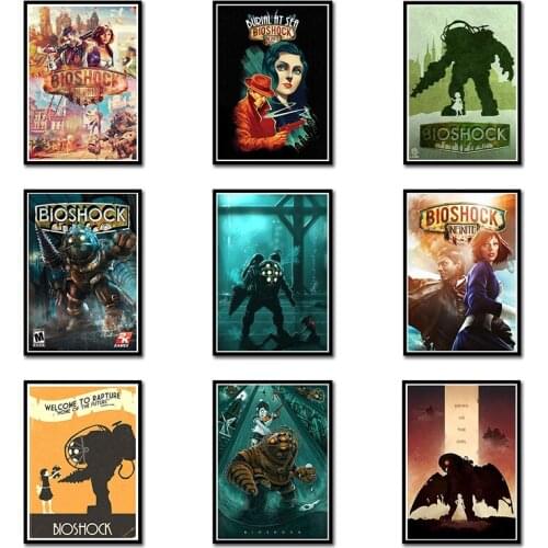 Bioshock Poster Clear Image Wall Stickers Home Decoration Good Quality Prints White Coated Paper home art Brand 42*30CM