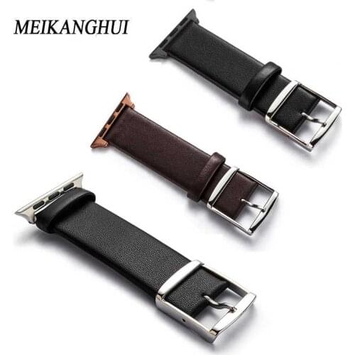 Genuine Leather strap for apple watch band 42mm 38mm Classic Buckle belt bracelet watchband for iwatch 3/2/1 watch strap