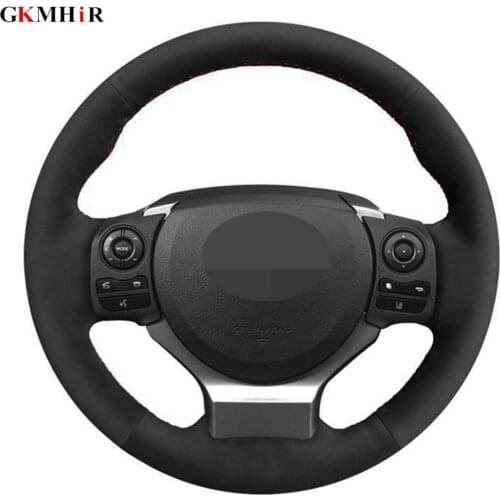 DIY Black Genuine Leather Suede Car Steering Wheel Cover For Lexus IS250 2014 2015 IS300 IS350 IS F-Sport IS200t 2016 2017