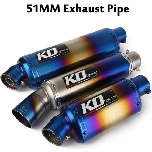 Slip On Universal Exhaust Muffler Pipe Baffle Stainless Steel 38-51mm For Modified System Motorcycle ATV Dirt Street Bike