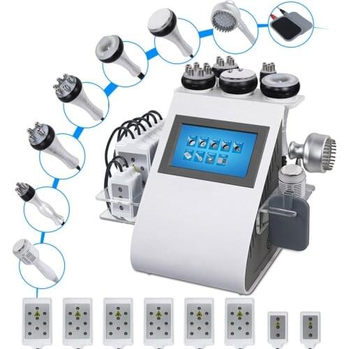 Free Shipping New Arrival 10 In 1 40K Ultrasonic Cavitation Vacuum Radio Frequency Laser 8 Pads Lipo Laser Slimming Machine