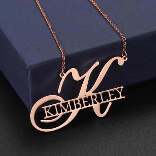 MYDIY Unique Style Personalized Name Necklaces Pendants Customized Jewelry Big First Letters Nameplate Choker Necklace For Women