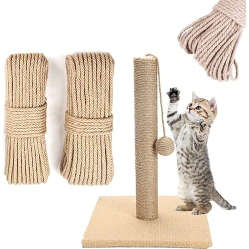 Sisal Rope Cat Pet DIY Scratching Post Toy Cat Climbing Frame Replacement Rope Desk Legs Binding Rope for Cat Sharpen Claw