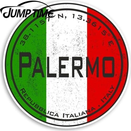 Jump Time Palermo Italy Vinyl Stickers - Italian Flag Sticker LuggageWaterproof Car Decal Trunk Car Accessories